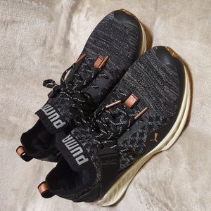 PUMA Ignite evoKNIT Lo Women's Size 8 Black Shoes Lace Up Sneakers